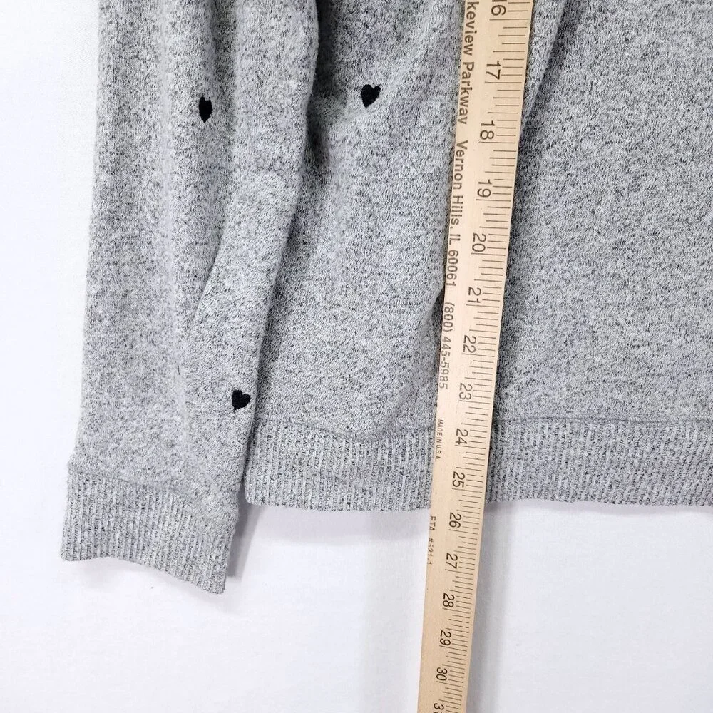 Rails Callahan Knit Sweater Size Large Melange Grey Black Hearts - Picture 5 of 12
